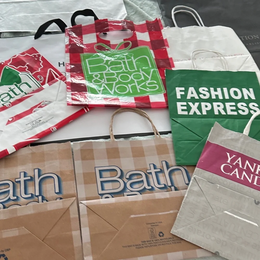 12 Empty Assorted Brand Gift Bags